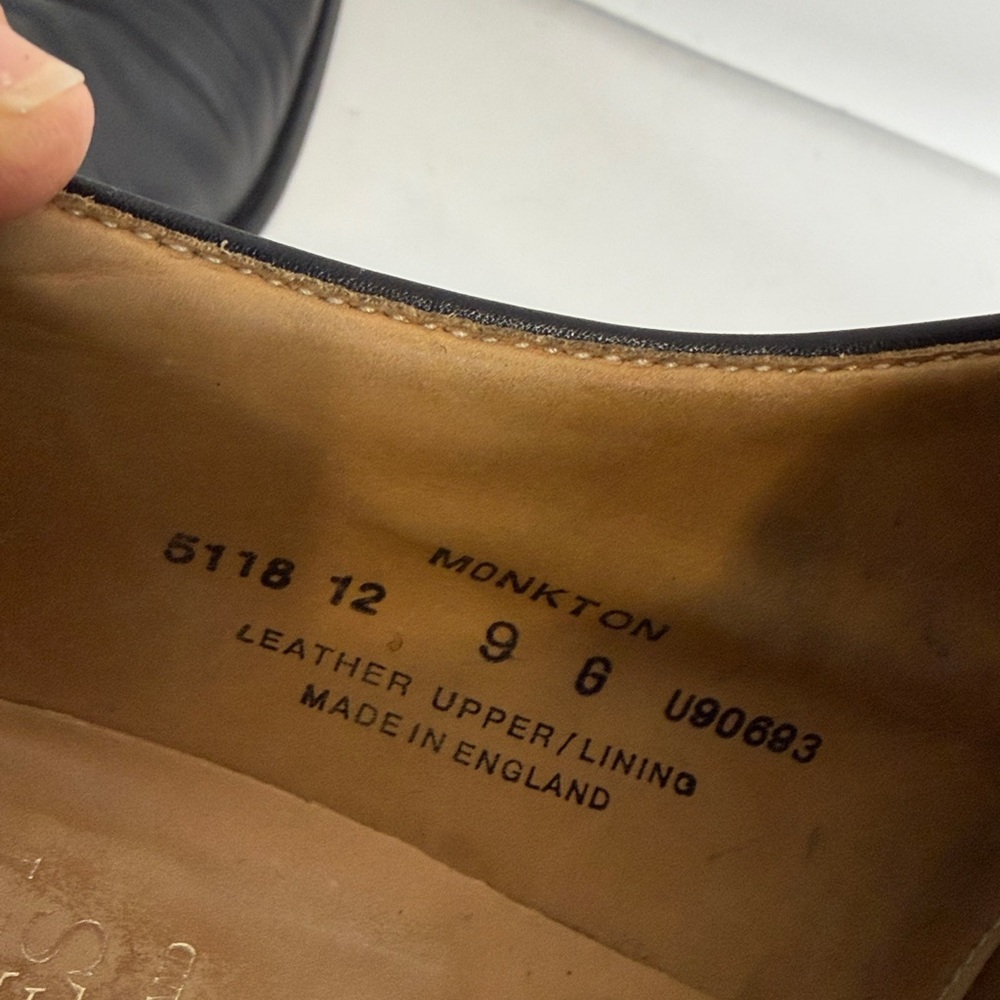 Crockett & Jones Mens Shoes UK 9 G US 10 Black Monk Strap Monkton Made in UK - Picture 15 of 15